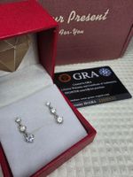 Boucles d'oreille argent diamants de moissanite de 1,8  ct