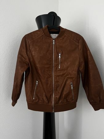 Kinder Lederjacke braun Gr. 140