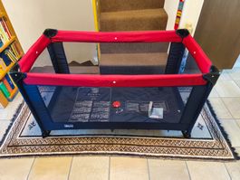Reisebett Chicco faltbar dunkelblau rot mit Tasche