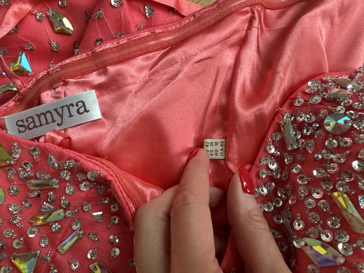 Kleider: Glitzerndes Abendkleid, Gr. 36, Lachsrosa, Samyra – Gebraucht aus Winterthur von mar_hcp9 5