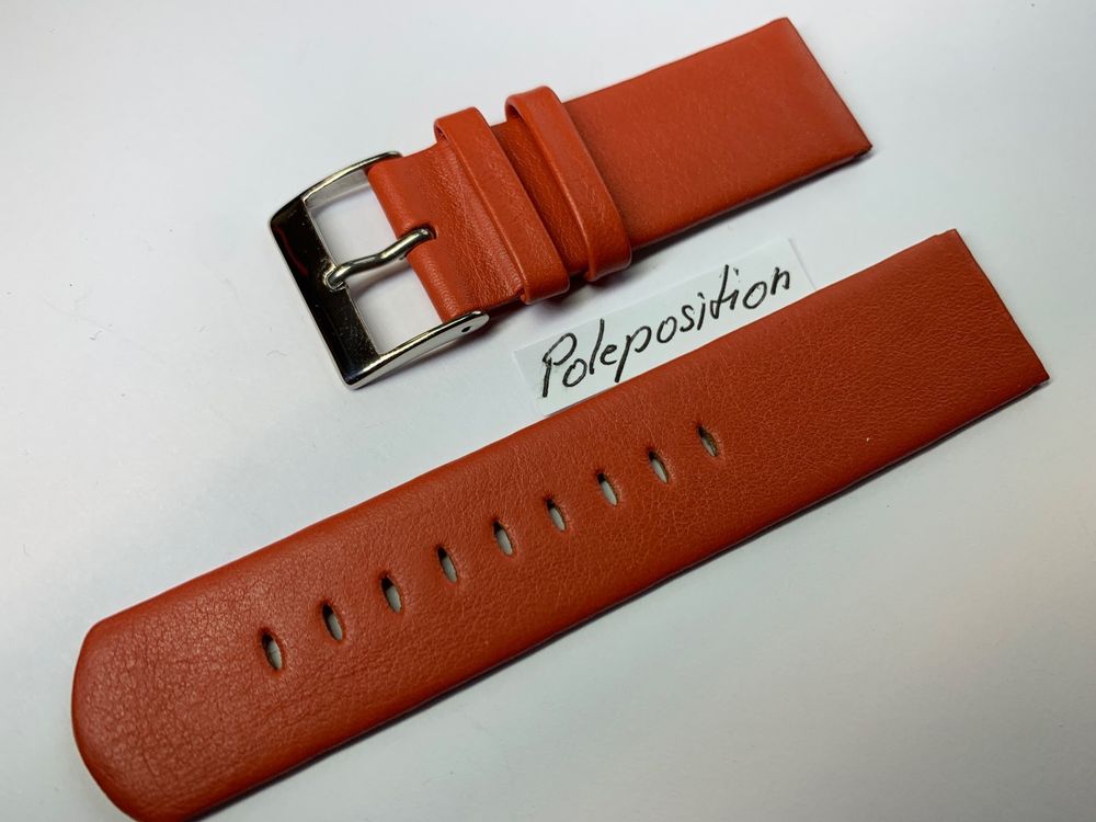 21mm Uhrenarmband Leder, Top, rot, Lederarmband (Neu (gemäss