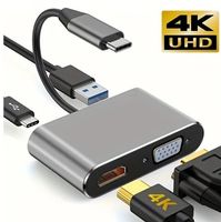 4-in-1 Typ C Adapter Hub zu HDTV VGA PD USB Multi port