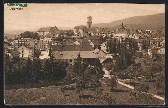 Cartes postales: AK Delémont, Panorama, 1915 – D'occasion à Berlin par bartko-reher