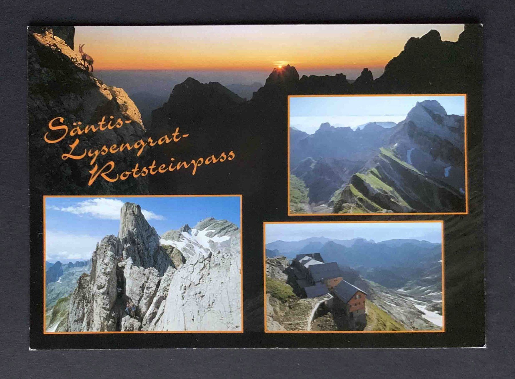 Cartoline postali: AK Säntis Lysengrat Rotsteinpass – Usato da Goldau venduto da artelier1