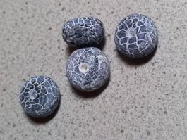 4 Stk. Blau Achat Steine(gecrasht)