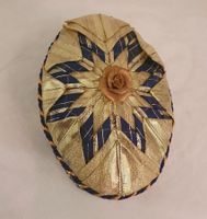 Dekorative Schmuckdose, blau-goldig, Handarbeit