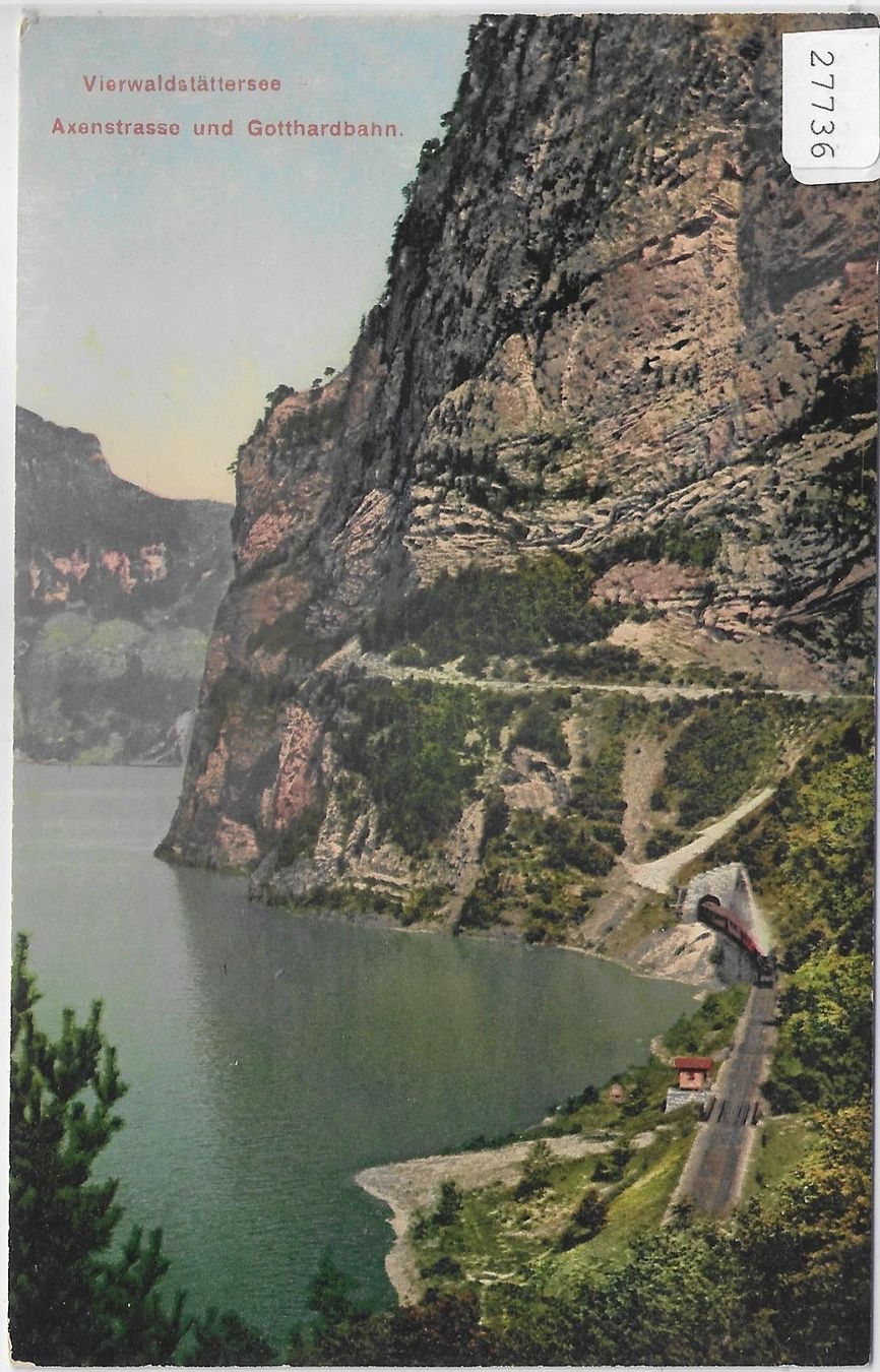Cartes postales: Gotthardbahn und Axenstrasse - Litho – D'occasion à Ettingen par Kartenplanet