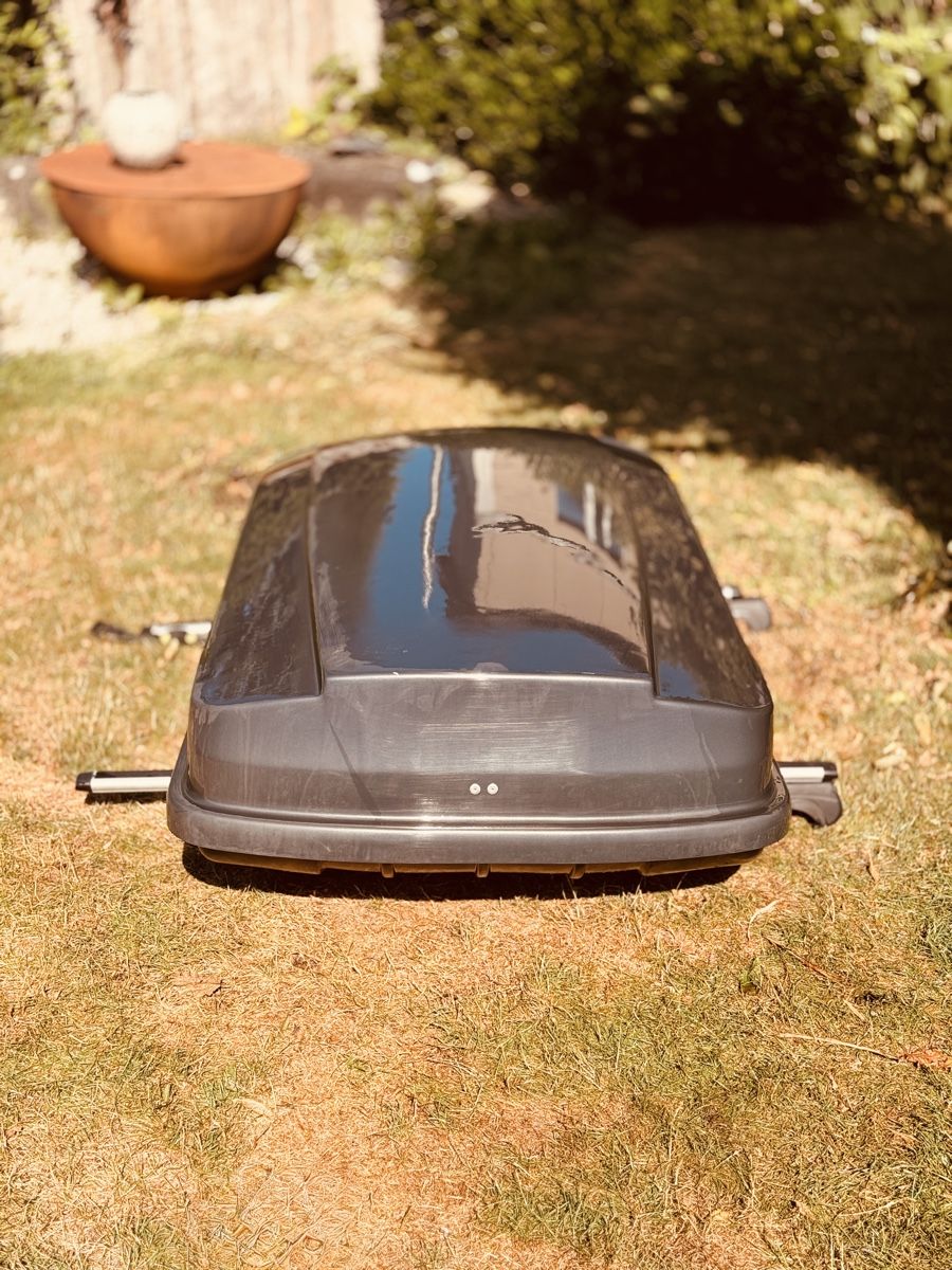 Dachboxen: Dachbox dunkelgrau gebraucht mit Befestigungsmaterial – Gebraucht aus Thörishaus von Ceffyl 1
