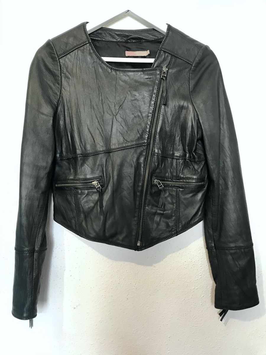 Giacche: Leichte, schwarze Lederjacke von Saint Tropez – Usato da Rüti ZH venduto da Amy_M 1