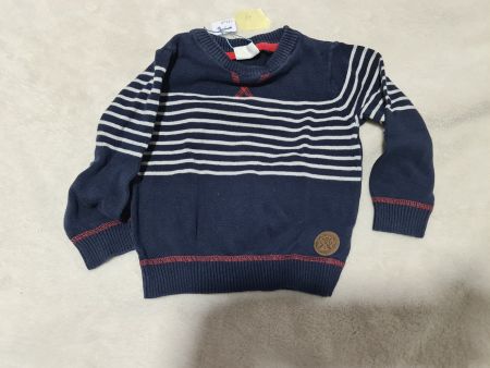 Pull bleu rayures taille 80cm