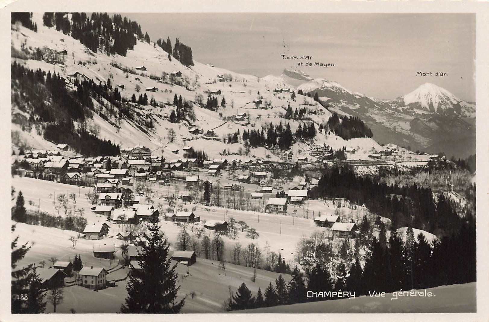 Cartes postales: Champéry Vue Générale im Winter – D'occasion à Schwyz par Seffi56