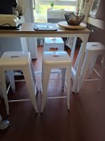 Ensemble de 2 tabourets de bar blancs