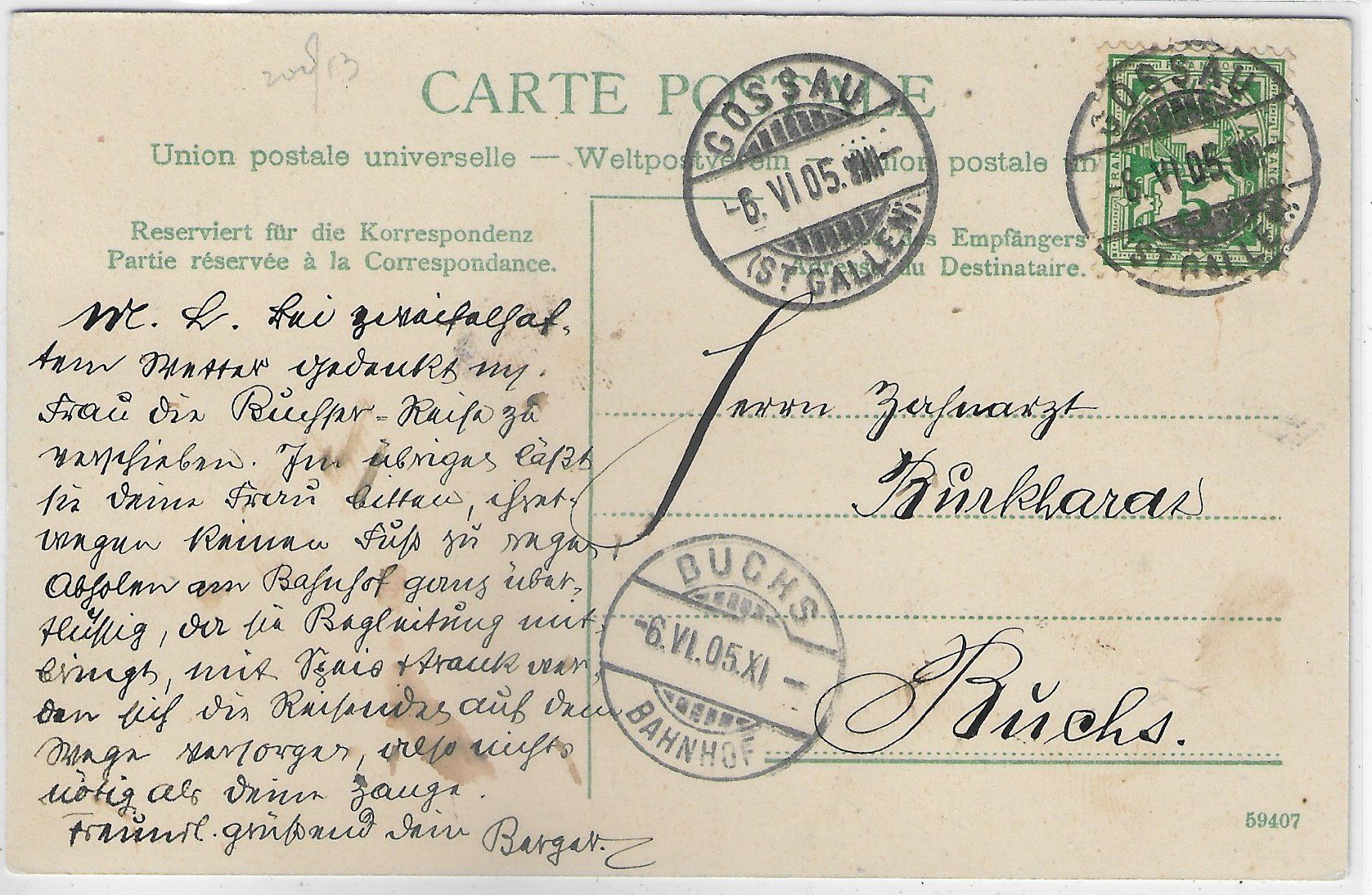 Cartoline postali: Gossau - Prot. Kirche - Mondschein-Litho – Usato da Ettingen venduto da Kartenplanet 1