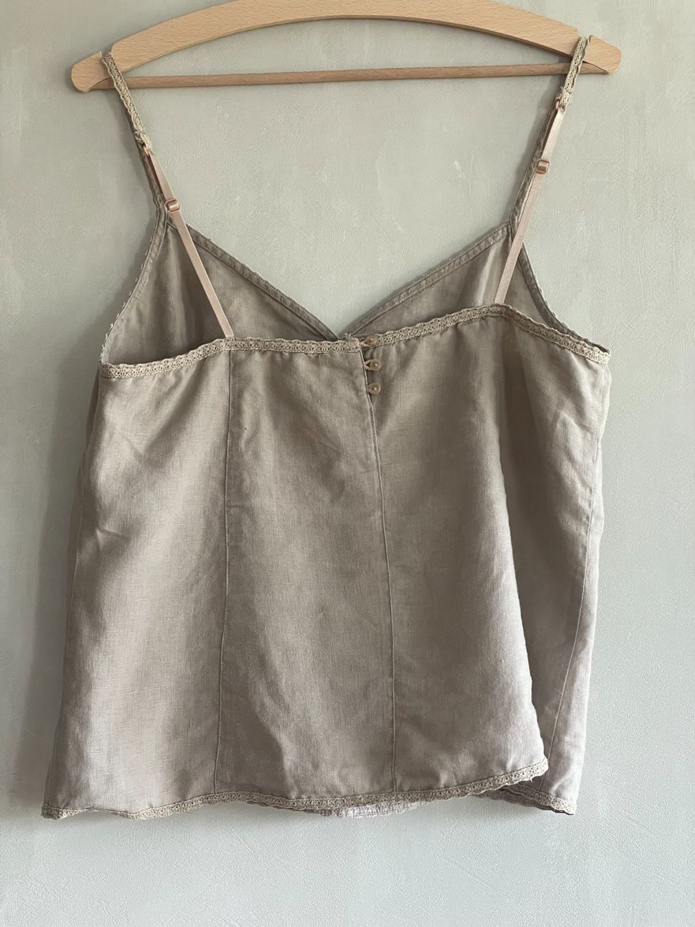 Top: Débardeur 100% lin 38 beige – Usato da Lausanne venduto da mg_e 1