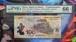 Mexico100 Pesos Commemorative 2010 PMG 66