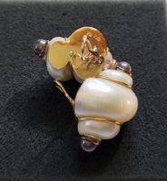 Gold 585 Massiv Perlmutt Ohrchlips Mit Perlen