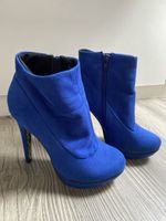 blaue Velourleder Stiefelette von Catwalk Grösse 38