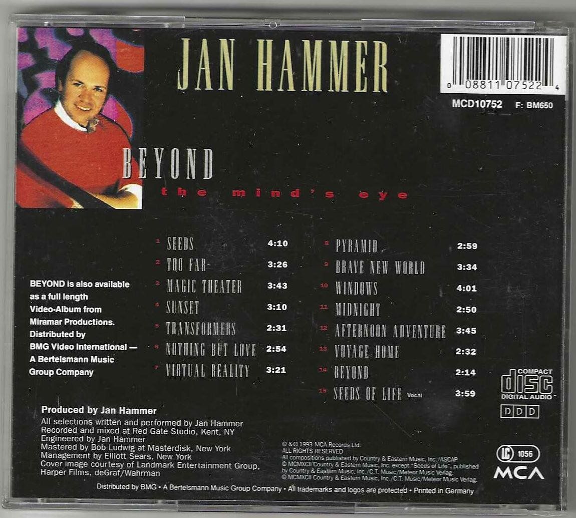CDs: Jan Hammer – Beyond The Mind's Eye – Gebraucht aus Genève von CDLPBookS 1
