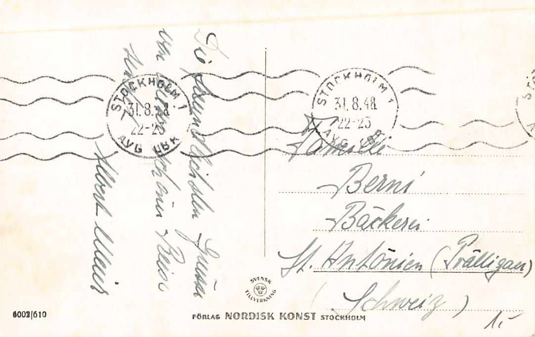 Cartoline postali: EXOTISCHE Ansichtskarten 5x STOCKHOLM 1938 – Usato da Lufingen venduto da TopAnsichtskarten 7
