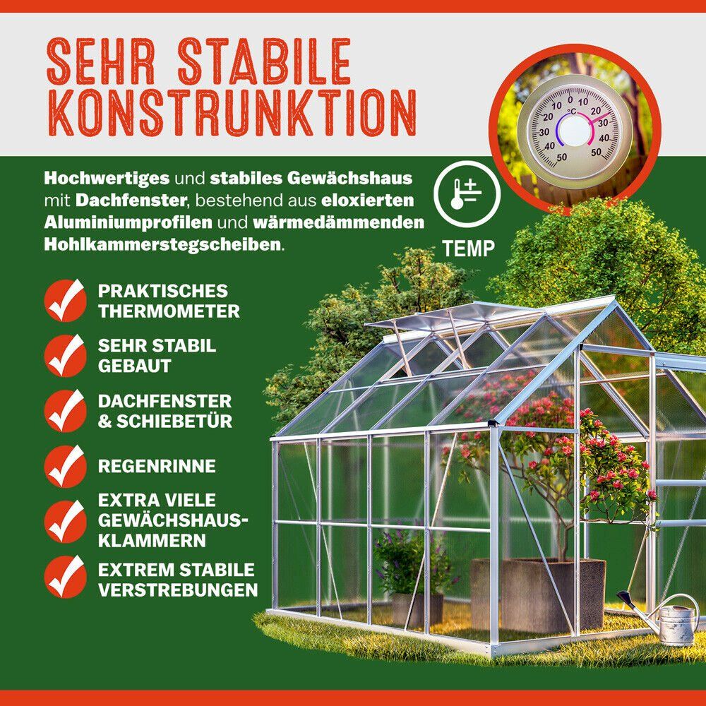 Gartenhäuser & Gewächshäuser: Gardebruk Gewächshaus 250x190x195cm – Neu und originalverpackt aus Bottighofen von zaap 1