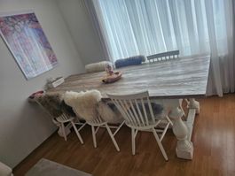 Esszimmerstuhl Holz weiss Landhausstil gebraucht