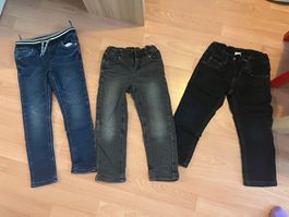 3x Jungen Thermo Jeans, Gr 104-110