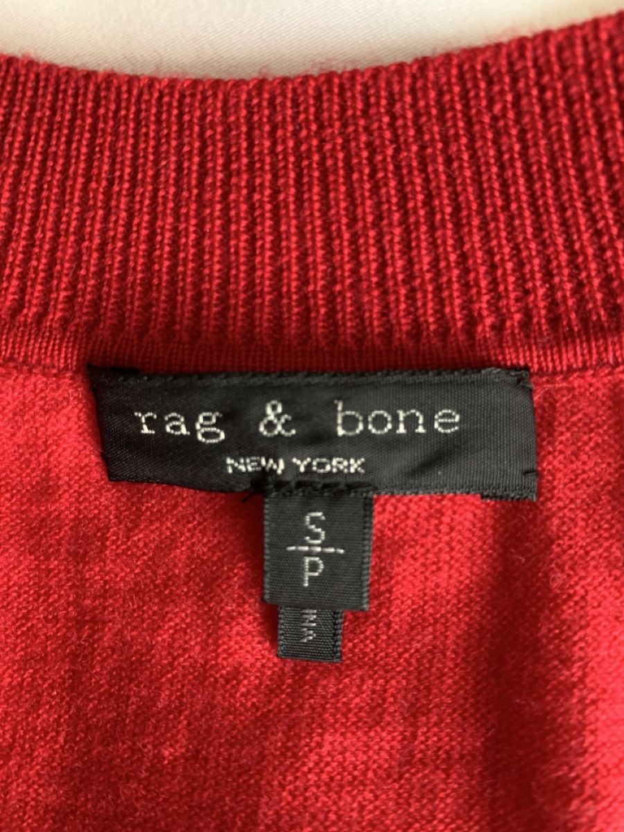 Pullover & Sweatshirts: RAG and BONE N.Y.: Roter Merino-Pullover mit V-Ausschnitt, S – Neu (gemäss Beschreibung) aus Luzern von designluzern 6
