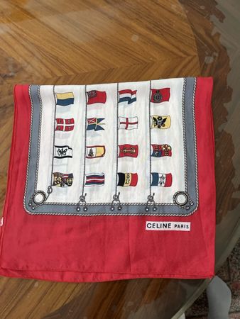 Celine Paris-Seide Schal,Geeinigt, Flaggenmuster(114X29.5(K6