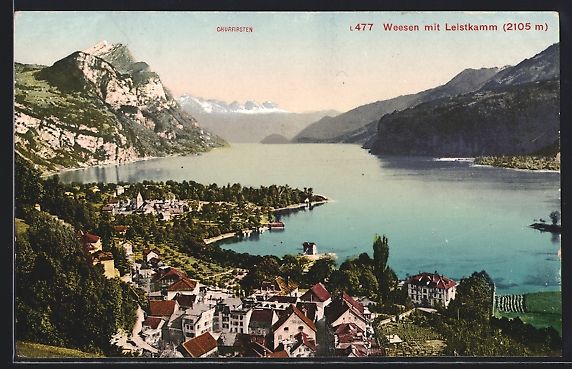 Ansichtskarten: Weesen, Ortstotale mit dem Wallensee und – Gebraucht aus Berlin von bartko-reher