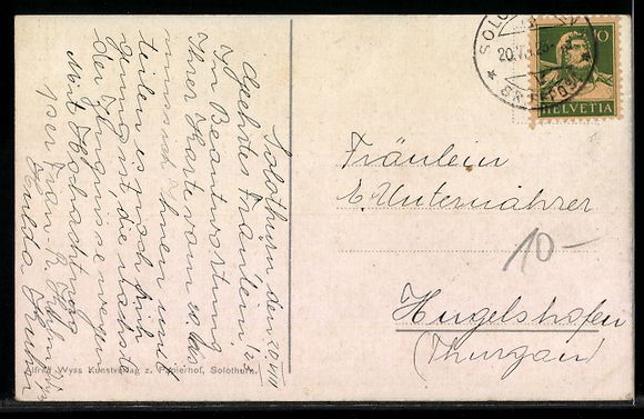 Ansichtskarten: AK Solothurn, Hauptgasse mit Kathedrale – Gebraucht aus Berlin von bartko-reher 1