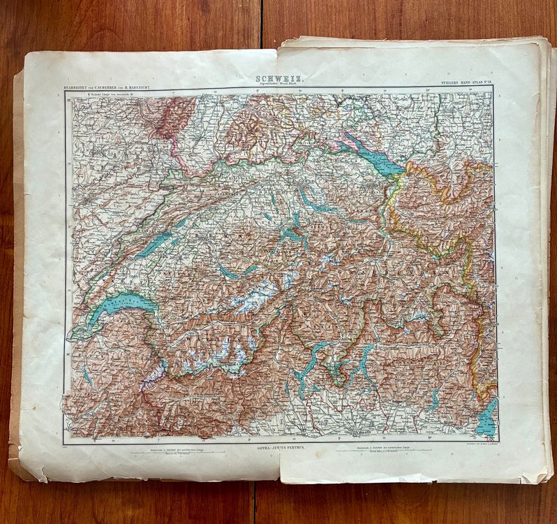 Cartes géographiques & atlas: Stielers Hand-Atlas, 9. Auflage, 1900, 17 x Karten – D'occasion à Zürich par tersus1981 3