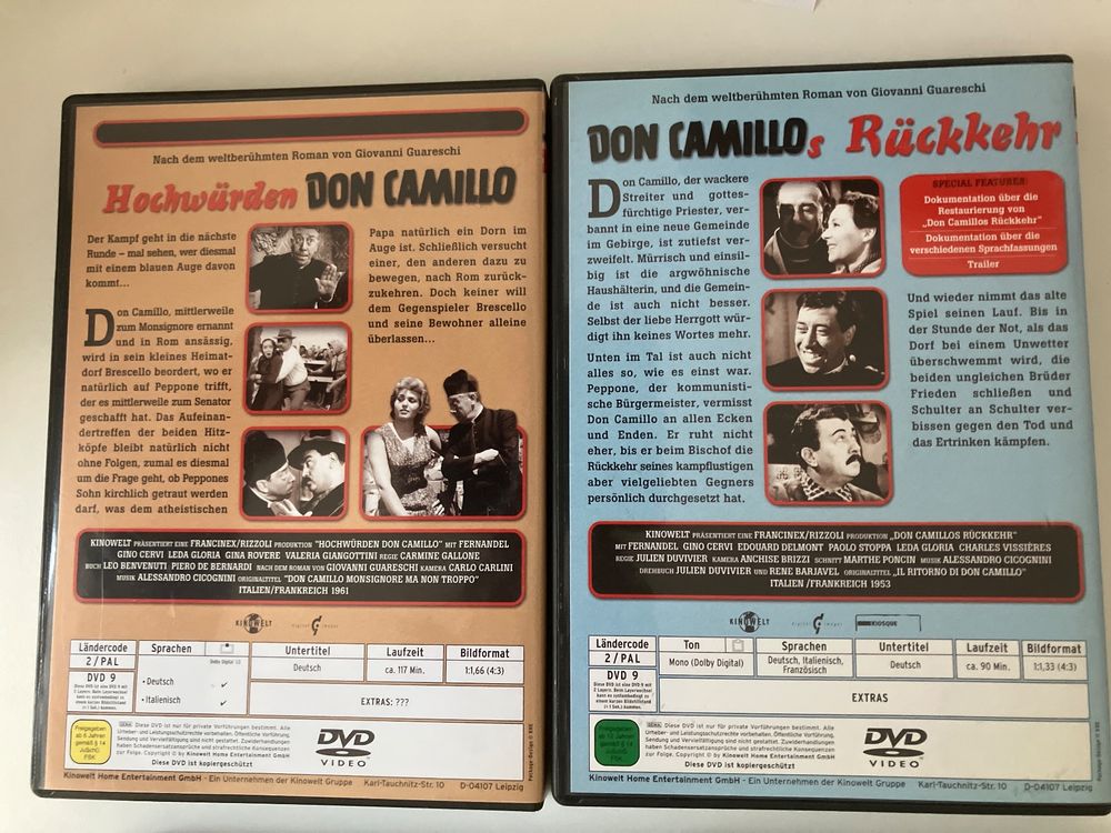 Don Camillo 4 Filme (DVDs) Fernandel (Gebraucht) in Arbon für CHF 10