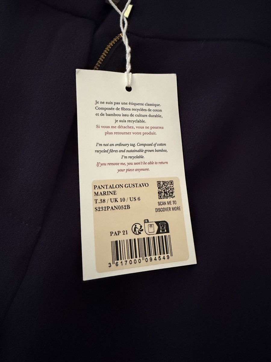 Sezane Pantaloni: Sezane Trousers Navy Blue Size 38 with tags – Nuovo e nell'imballaggio originale da Küsnacht ZH venduto da lau_56mc 1