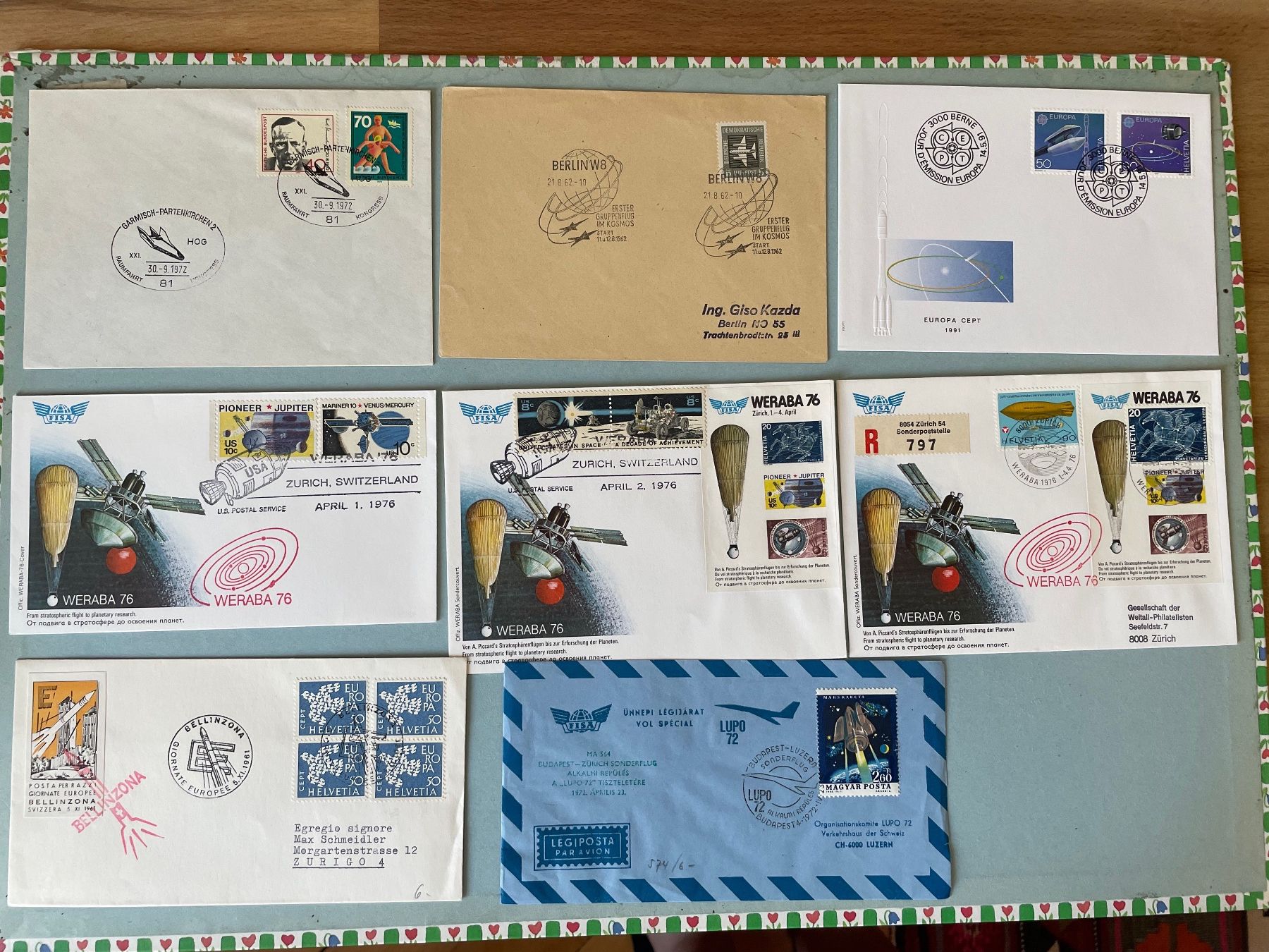 Alle Briefmarken: 32 FDCs Raumfahrt und Raketenpost – Gebraucht aus Zürich von stzepp 1