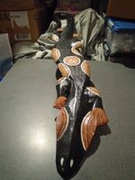 Gekko, Holz, schwarz / braunes Muster