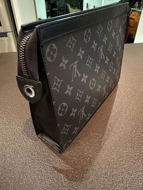 Louis Vuitton Pochette Voyage MM Schwarz Monogramm Canvas Ne