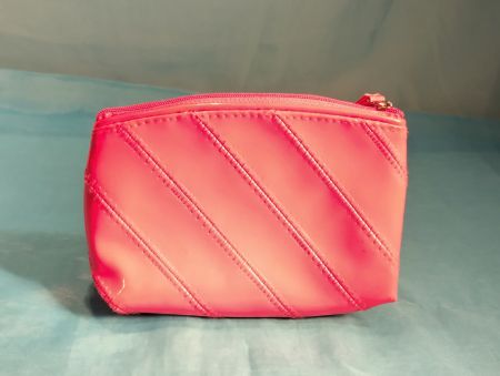 Kosmetiktasche, pink, gefüttert, wasserundurchlässig