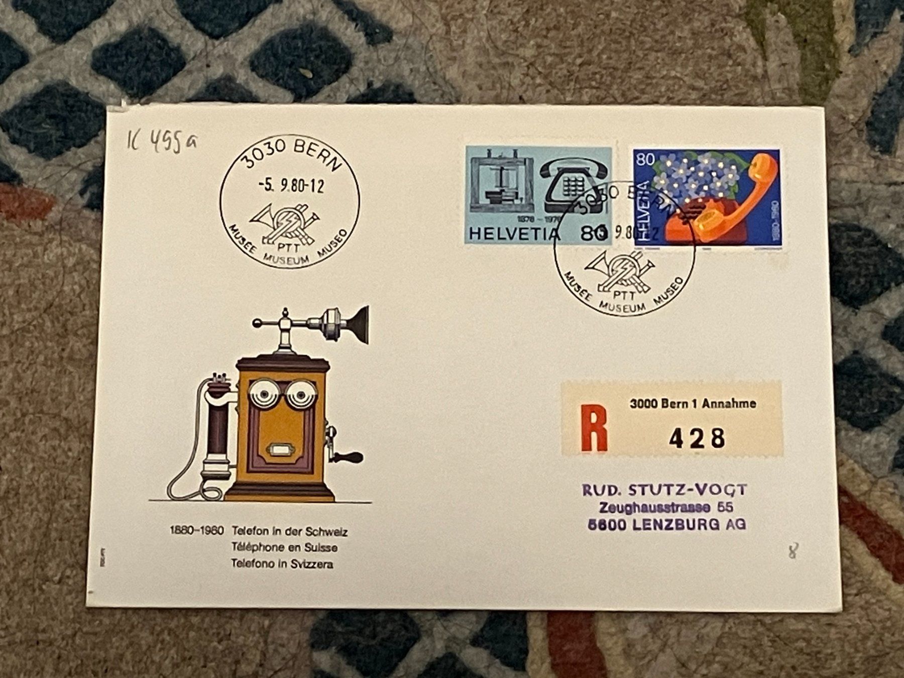 Couverts & Versandtaschen: CH FDC  Einschreiben Vierer Block 1980 – Gebraucht aus Koblenz von Markenhimmel