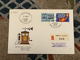 CH FDC  Einschreiben Vierer Block 1980