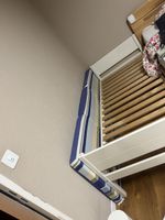Single white bed frame, slatted base - strong