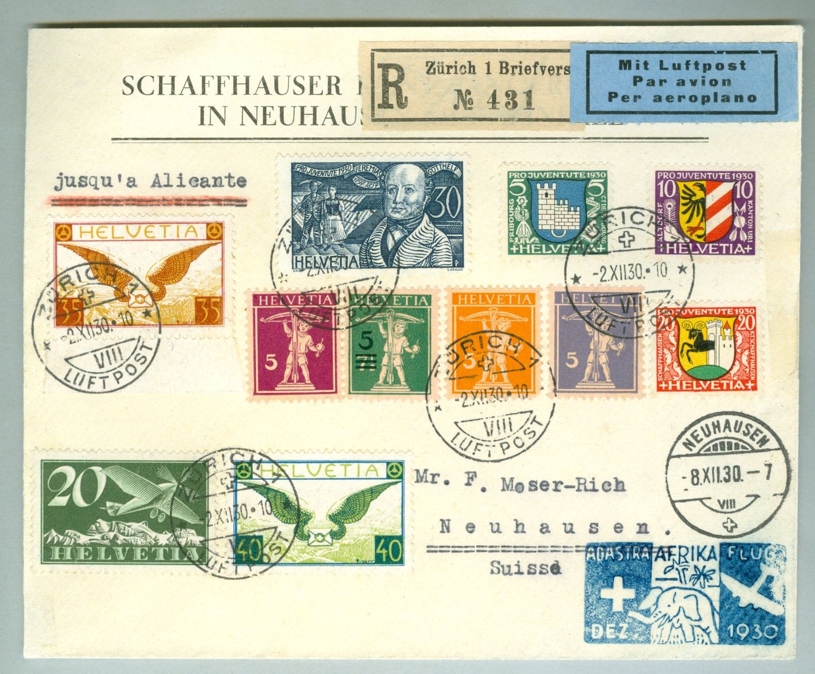 Tous les timbres: 1930 Schweiz Flugpost SF – D'occasion à Zürich par yago-rot