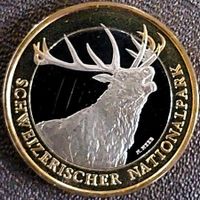 10 Fr. Gedenkmünze 2009 stgl. Rothirsch aus Münzsatz