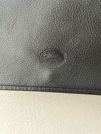 Longchamp Sac bandoulière en cuir noir vintage