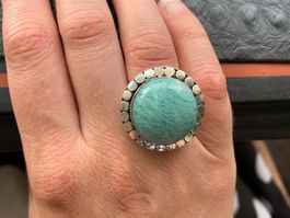 Ring Silber mit grossem Amazonit