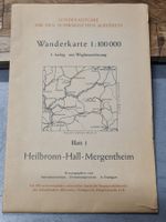Antike Landkarte/ Wanderkarte Heilbronn 1952
