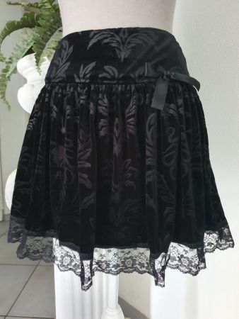 Gemusterter Samt Gothic Minirock Gr M *neu*