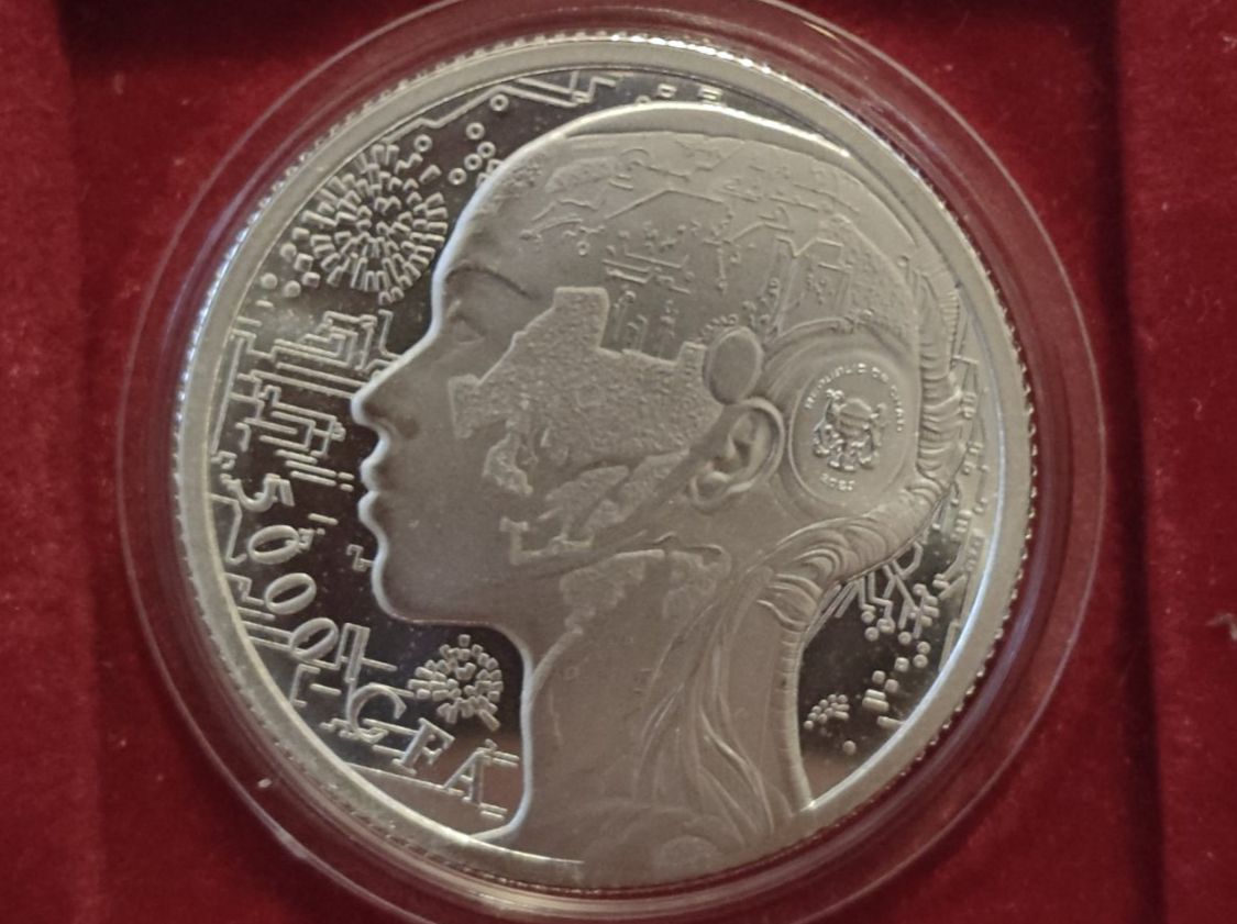 Tutti le monete: 1Oz. 999Ag 2023 "Artificial intelligence" Tschad 5000 Franc – Nuovo (secondo la descrizione) da Biel/Bienne venduto da underdogs 1