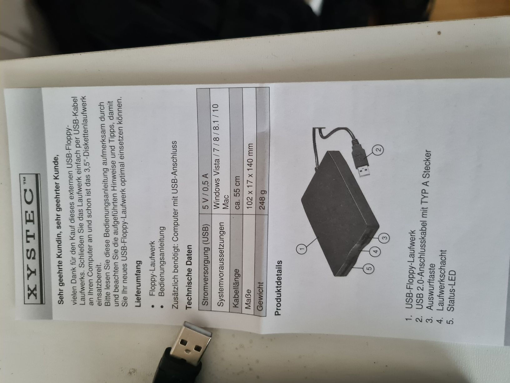 Unità & Adattatore: USB Floppy Laufwerk – Usato da Waldkirch venduto da Hypertenuse 1