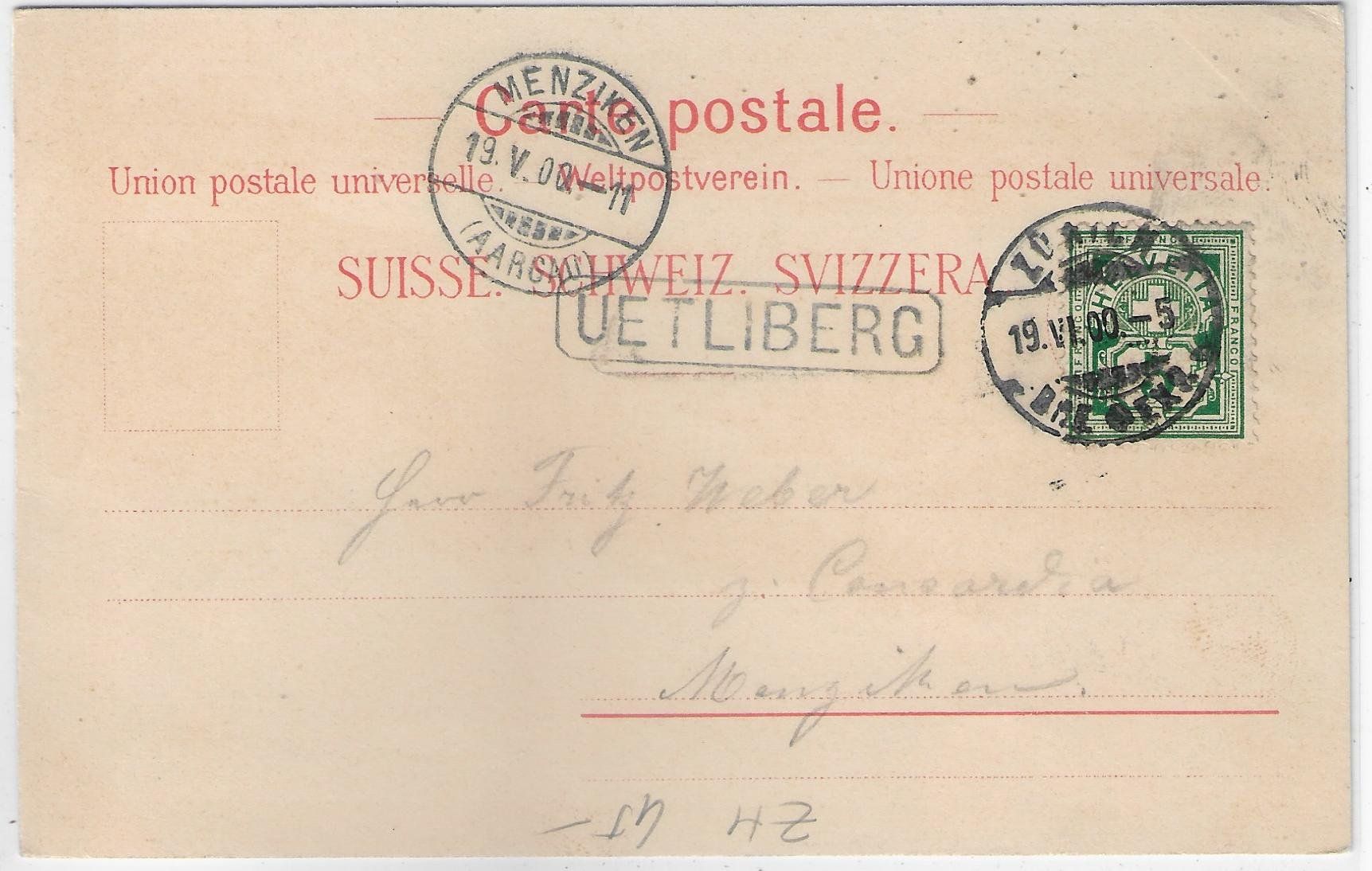 Ansichtskarten: Gruss vom Uetliberg - Litho – Gebraucht aus Ettingen von Kartenplanet 1