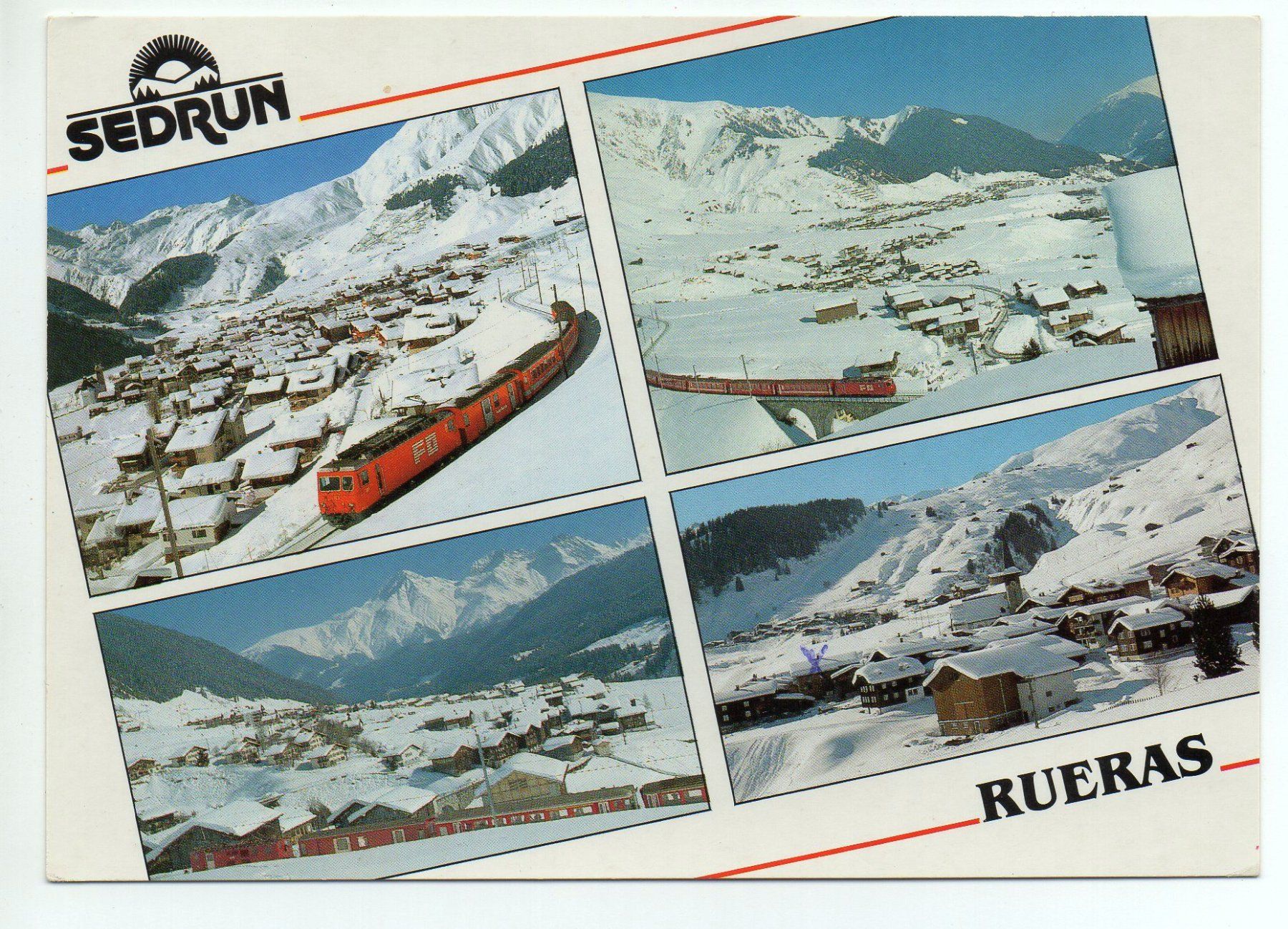 Cartoline postali: SEDRUN und Rueras Furka-Oberalp-Bahn – Usato da Jona venduto da philajona